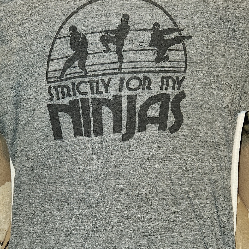Strictly For My Ninjas Grey Graphic Short Sleeve Tee